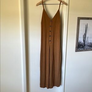 Elegant Brown Button-Down Dress